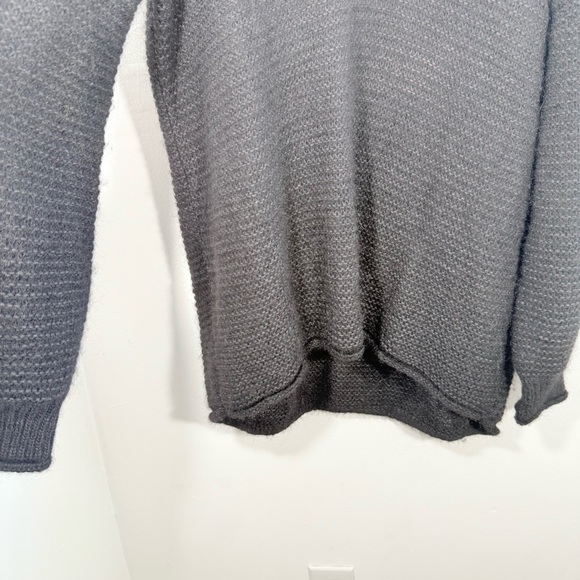 Free People All Mine Black Cotton Alpaca Slouchy Balloon Sleeve Sweater Medium - Picture 10 of 14